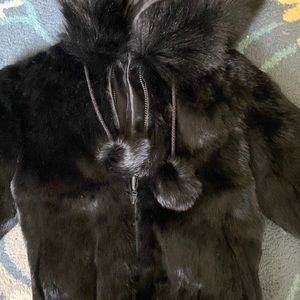 Fur kids coat black